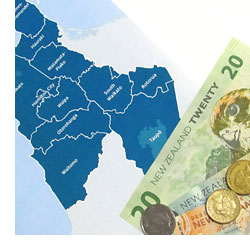 Image - Regional map and New Zealand money
