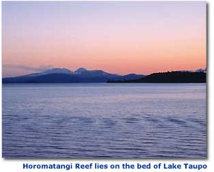 Photo of Lake Taupo under which Horomatangi Reef lies