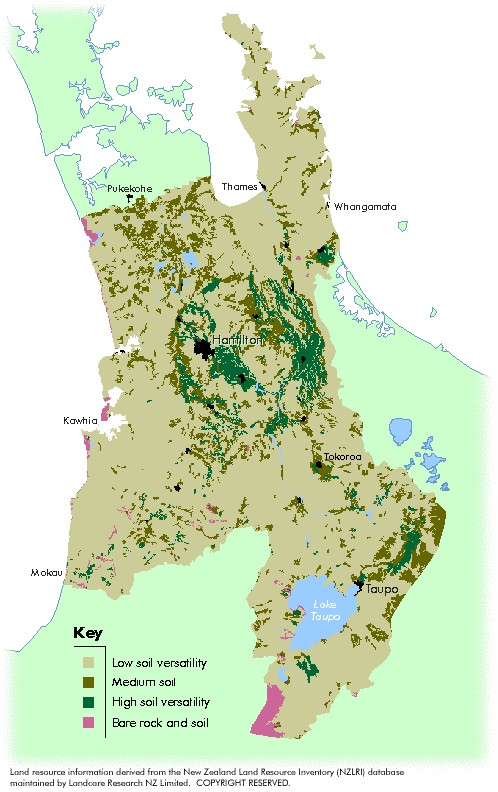 Map of Waikato Soil Versatility