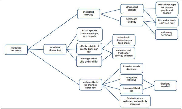 Figure 13. The adverse effects of excess sediment on water quality and freshwater ecosystems