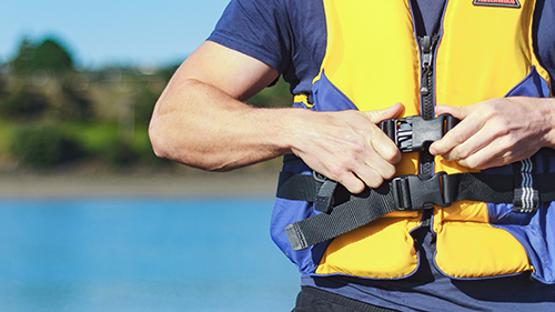 Image of male wearing a life jacket
