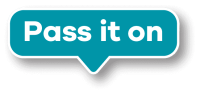 Image of a logo saying pass it on