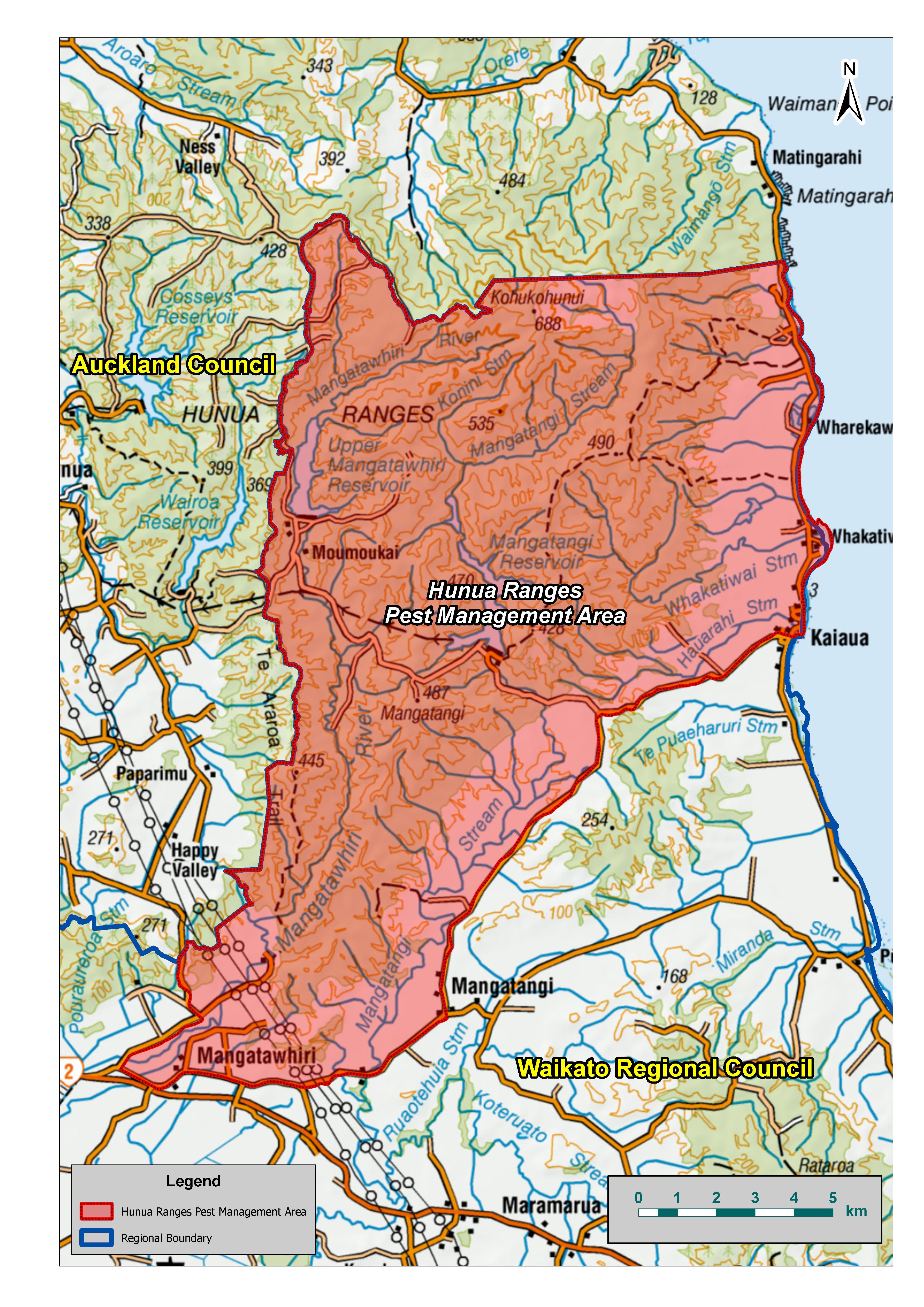 Map - Hunua Ranges Pest Management Area