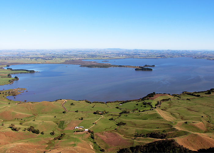 Southeastern end of Lake Waikare looking north