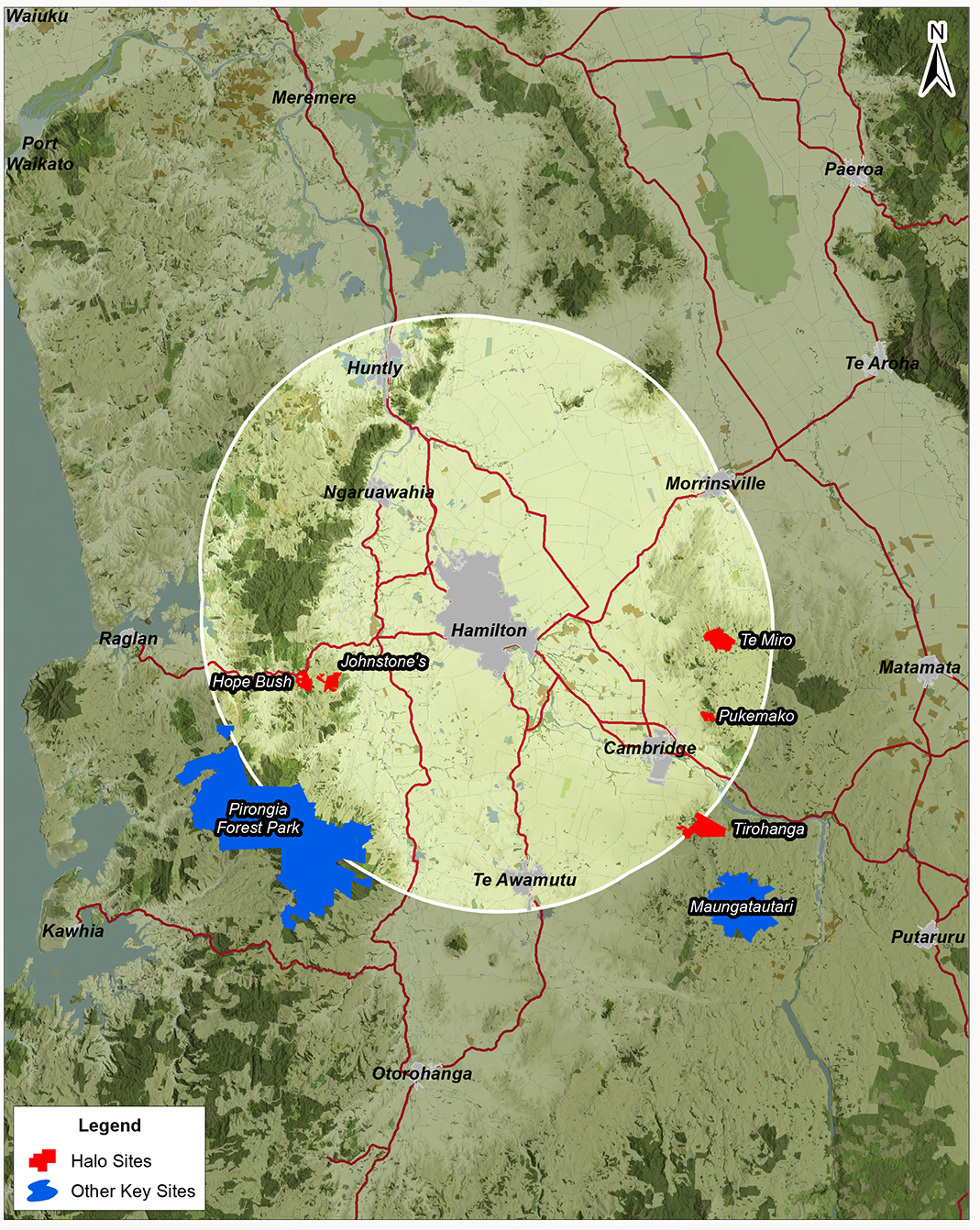 Map - Hamilton Halo sites