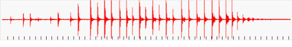 Waveform graph showing bat echolocation