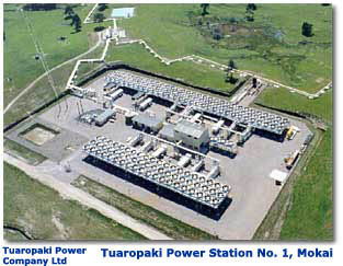 Aerial photo of Tuaropaki Power Station, Mokai