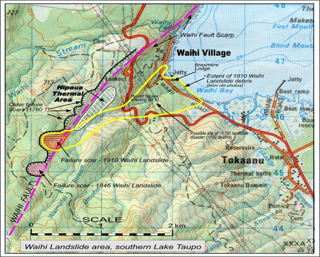 Image showing a map where the landslide area is