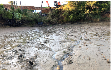 Repairs underway to failed sediment control – 17 July 2018.
