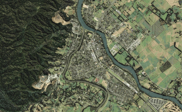 Visualisations of Ngāruawāhia combines the aerial photography with the DEM (digital elevation model) from locations included in the recently published data. 